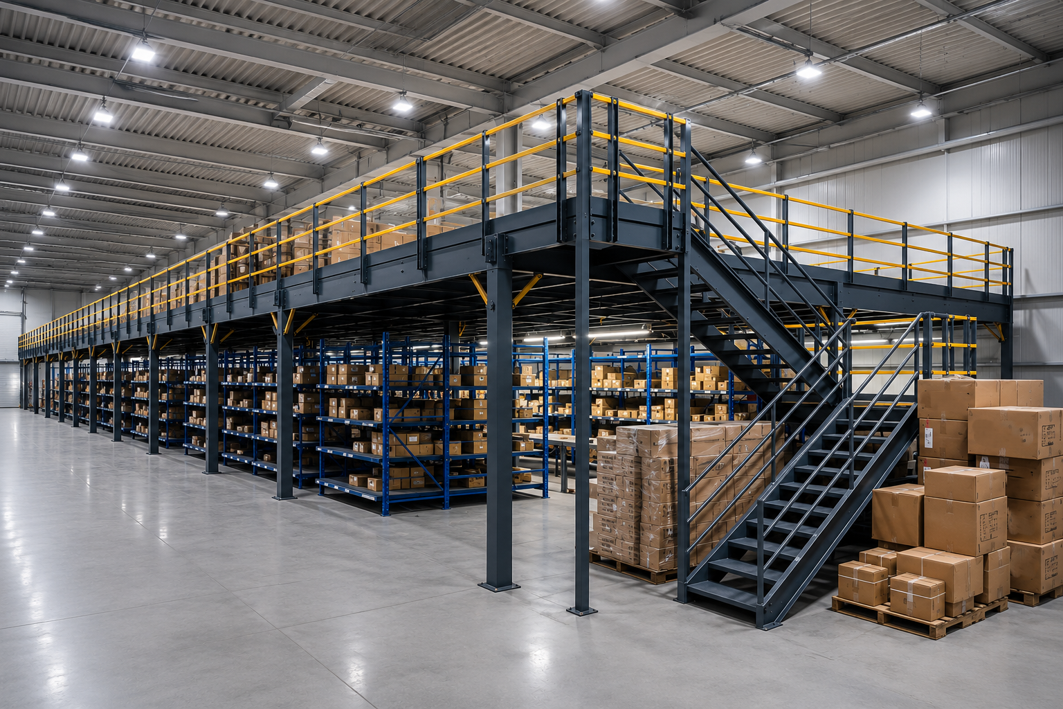 Industrial Pallet Racks in a warehouse by Space Planners India